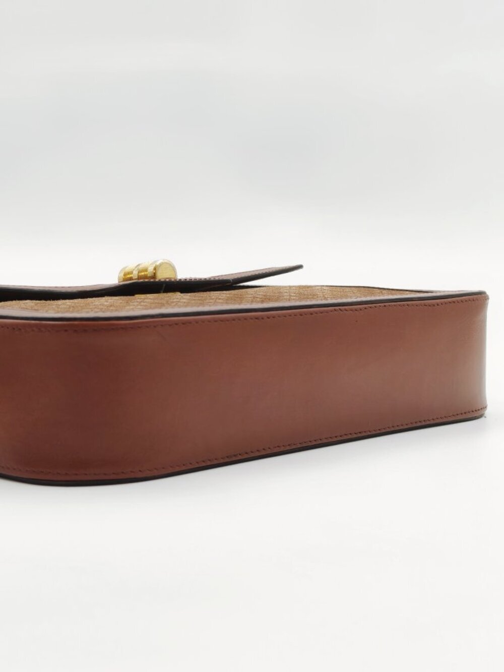 Vintage Salvatore Ferragamo Monogram Suede Leather Top Handle Crossbody Bag Brow - Picture 7 of 15